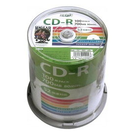 【4/1限定★抽選で2人に1人最大100%ポイントバック！要エントリー】クーポン配布HI-DISC ハイディスクCD-R 52倍速 データ用 スピンドルケース入り 100枚 HDCR80GP100(2558769)送料無料