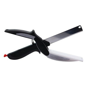 【30日は24時間限定クーポン配布】Digital-Land デジタルランドまな板不要クレバーカッター キッチンカッター 壁掛けスタンド付き ブラック DL-YU110(2516848)送料無料