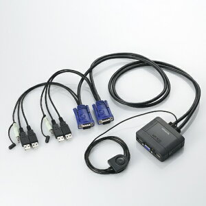 ELECOM GRKVMXCb` USB VGA Xs[J[ 茳XCb` 2 I[fBIؑ KVM-KUS(2181555)