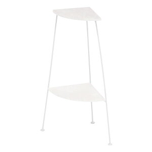 萩原 ハギハラデポ 2段コーナーラック ホワイト 収納棚 KR-3846WH(2518357)代引不可