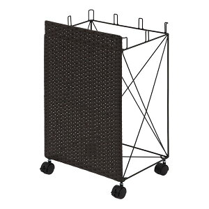 【30日は24時間限定クーポン配布】萩原 ハギハラ分別ごみ箱ラック ダークブラウン 幅38×奥行28×高さ60.5cm キャスター付き RUD-2423DBR(2519882)代引不可