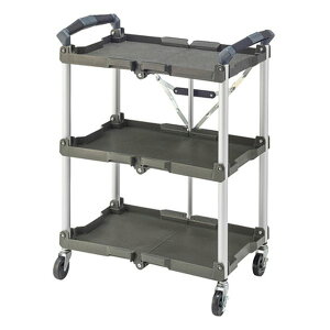 【30日は24時間限定クーポン配布】東谷 アズマヤフォールディングワゴン カーキ 幅66×奥行き44×高さ85cm WG-305KH(2565492)代引不可