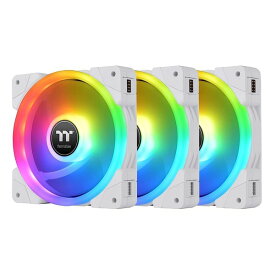 【8/10は要エントリー抽選で最大1万ポイント＆クーポン配布】Thermaltake サーマルテイクPCケースファン 140mm SWAFAN EX14 RGB White 3-Fan Pack CL-F162-PL14SW-A(2573276)代引不可 送料無料