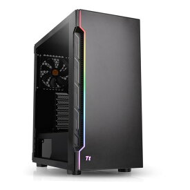 【4/25限定★抽選で2人に1人最大100%ポイントバック要エントリー】クーポンも配布Thermaltake サーマルテイクミドルタワー型PCケース 強化ガラス フロントLEDバー搭載 H200 TG RGB BLACK CA-1M3-00M1WN-00(2505398)代引不可 送料無料