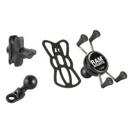 【15日は24時間限定クーポン配布】RAM MOUNTS ラムマウントXグリップ S &9mm穴ミラーフレームベースセット ショートアーム 1インチボール P107-6133(2576006)代引不可 送料無料