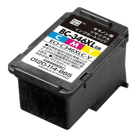【20日は24時間限定クーポン配布】ecorica エコリカBC-346XL カラー リサイクルインク 残量検知非対応 大容量 キャノン用 ECIC346XLCV(2536578)代引不可