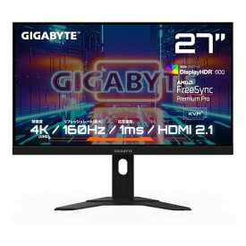 GIGABYTE ギガバイトゲーミングモニター 27型 4K 3840×2160 IPSパネル ノングレア Display HDR 600 160Hz M27U(2587147)代引不可 送料無料