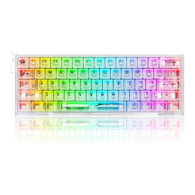 【6/10限定要エントリー2人に1人ポイントバック！全品P2倍＆クーポンも配布】REDRAGON レッドラゴンFIZZ RGB ゲーミングキーボード クリスタル 英語コンパクト クリア軸 K617CT-RGBTI(2588109)送料無料