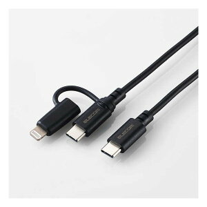 y11/1|Cg2{N[|zzzELECOM GRGR ELECOM 2in1 [dP[u USB-C to USB-C P[u{Lightning ϊvO MPA-CCLAD20BK(2623413)