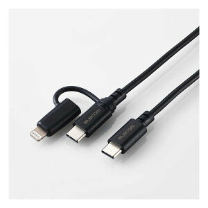 y1524ԌN[|zzzELECOM GRGR ELECOM 2in1 [dP[u USB-CtoUSB-C P[u{Lightning ϊvO MPA-CCLAD15BK(2623411)