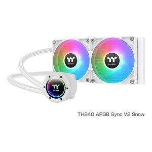 【30日は24時間限定クーポン配布】Thermaltake サーマルテイクTH240 ARGB Sync V2 CPU Liquid Cooler -Snow- CL-W364-PL12SW-A(2613753)代引不可 送料無料