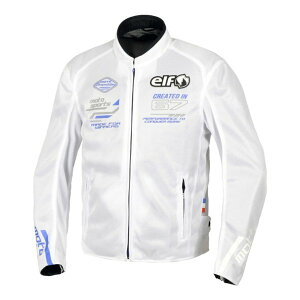 【30日は24時間限定クーポン配布】elf エルフバイク用 春夏 エオリアメッシュジャケット ホワイト&ブルー/Lサイズ EJ-S121/WHITE&BLUE/L(2643383)送料無料