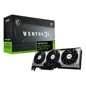 y524ԌN[|zzzMSI GGXACOtBbN{[h NVIDIA GeForce RTX 5070 Ti/gNXt@ 5.0/ubN GeForce RTX 5070 Ti 16G VENTUS 3X OC(2647266)
