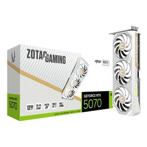y1524ԌN[|zzzZOTAC ]^bNZOTAC GAMING GeForce RTX 5070 AMP White 12GB GDDR7 ZT-B50700FQ-10P(2652053)