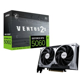 【20日は24時間限定クーポン配布】MSI エムエスアイGeForce RTX 5060 8G VENTUS 2X OC グラフィックボード オーバークロック G5060-8V2C(2653027)送料無料