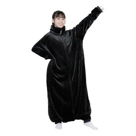 【18日は24時間限定クーポン配布！】Bauhutte バウヒュッテはだけない着る毛布 Lサイズ/ブラック HFD-HB25-L-BK(2648364)代引不可