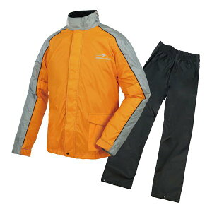 【30日は24時間限定クーポン配布】ROUGH&ROAD ラフアンドロードデュアルテックスコンパクトレインスーツ オレンジ-LL RR7815OR4(2660250)代引不可 送料無料