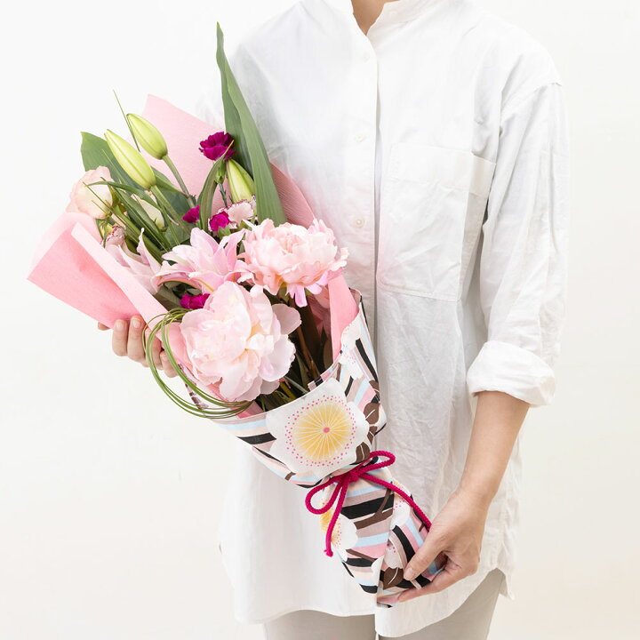 楽天市場 母の日 プレゼント 花 ギフト 花束 まごころ包み 京都めぐり ユリ 芍薬 カーネーション バラ 送料無料 母想い 母の日ギフト サプライズ 感謝 メッセージカード無料 生花 日付指定可 予約 50代 60代 義母 継母 イイハナ ドットコム