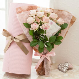 【イイハナ限定】 バラ 花束 10本 誕生日 結婚祝い メッセージ レター・ローズ“Pale PINK” 〜バラに気持ちを託して〜 花 ギフト 誕生日プレゼント お祝い 送別会 退職 結婚祝い 卒業 還暦祝い 生花 プレゼント 記念日 ギフト