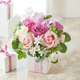 バラ アレンジメント 誕生日 花 結婚祝い 結婚記念日 アレンジ ル リュバン ローズ〜エレガントな贈り物〜 S デザイナー田辺さん ギフト 生花 プレゼント 誕生日プレゼント