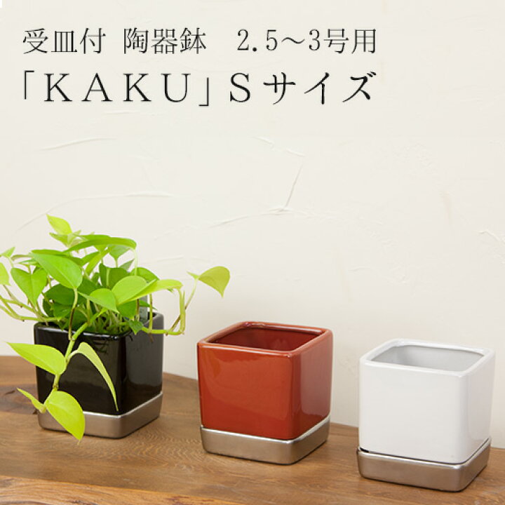 楽天市場】ミニ陶器鉢＆受け皿セット 『KAKU』シリーズ Sサイズ 