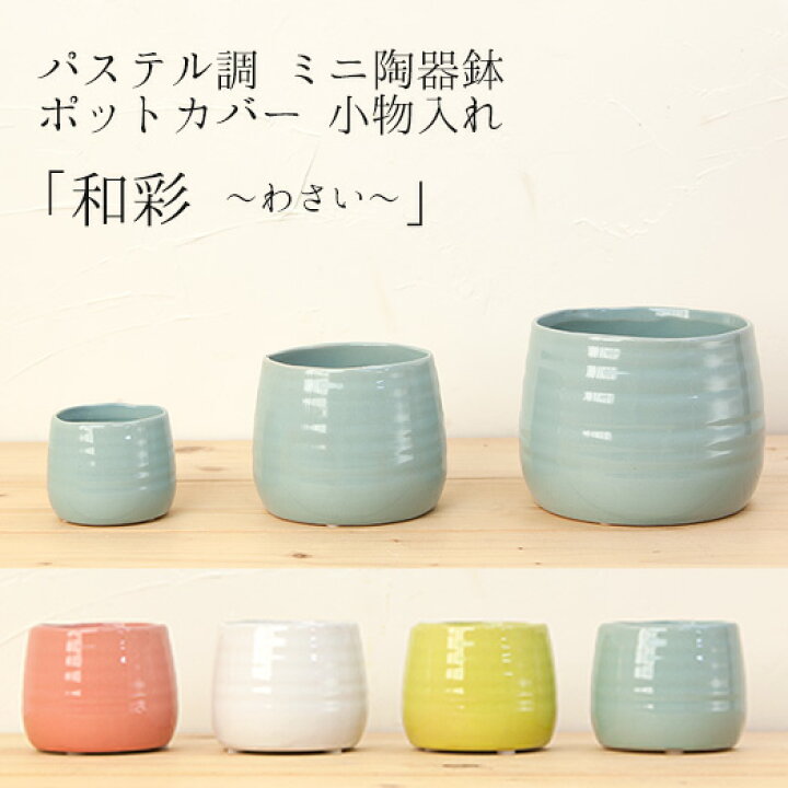 楽天市場】パステル調 ミニ陶器鉢 『和彩』シリーズ SSサイズ グリーン  