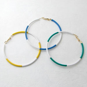 ピアス ホワイト×マットなバリエーション カラー フープピアス kp17036-17038