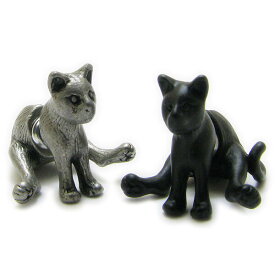 ピアス ネコ 猫 ねこ 立体ピアス 2色 カジュアルピアス メンズ レディース 1個売り kp39027b