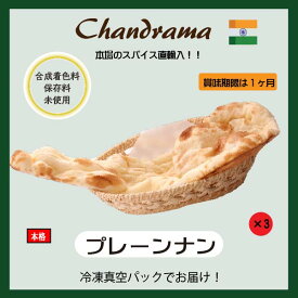 冷凍真空パック インドカレー プレーンナン 3枚 インド料理店チャンドラマ