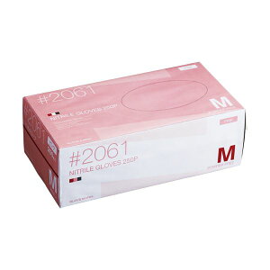 【送料無料】川西工業 ニトリル 使いきり手袋 粉なし ピンク M #2061 1セット(2500枚:250枚×10箱) 使い捨て手袋 使い切り手袋