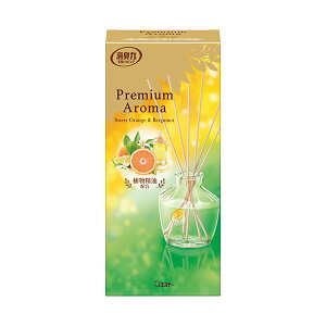 【送料無料】(まとめ) エステー玄関・リビング用 消臭力 Premium Aroma Stick スイートオレンジ&ベルガモット 本体 65mL1個 【×10セット】