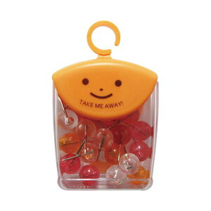 (まとめ)ミツヤ ツレテッテ マップピン頭径Φ10mm 針長10mm クリアフルーツカラー3色アソート TM-7-F 1セット(100本:20本×5ケース)【×5セット】