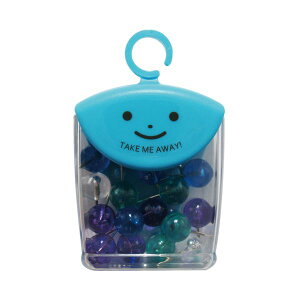 (まとめ)ミツヤ ツレテッテ マップピン頭径Φ10mm 針長10mm クリアマリンカラー4色アソート TM-7-M 1セット(100本:20本×5ケース)【×5セット】