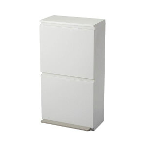 【送料無料】アスベル分別ペダル2段ワイド 40L ホワイト A6604 1台