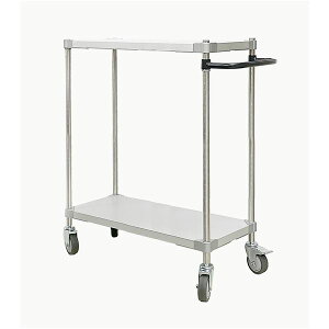 【送料無料】ガルバシェルフワゴン 35×90cm 2段 ポール 900 ブラック 取っ手付き 日本製 キャスター付き ガルバ シェルフ ワゴン 組立式