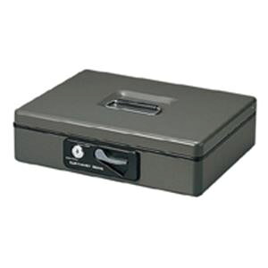 【送料無料】プラス 手提げ金庫/セーフティーボックス 【小型】 コンパクト 軽量 シリンダー錠付き CB-040G ダークグレー