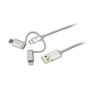 yzStarTech.com iPhone^X}zΉ }`[dP[u 1m USB A-Lightning^USB C^MicroB Vo[ LTCUB1MGR 1{