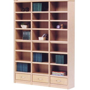 【送料無料】オープンラック 収納棚 幅129cm ナチュラル 木製 棚板 引き出し収納付 日本製 国産 オープンシェルフ フリーラック リビング収納 収納家具 Glacso2 グラッソ2 完成品 玄関渡し【代