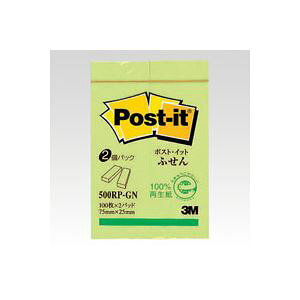�i�܂Ƃ߁j �Z�F�X���[�G�� �|�X�g�C�b�g(R) �Đ��� 2���� ��25×�c75mm 500RP-GN �O���[�� 2�� �y×10�Z�b�g�z