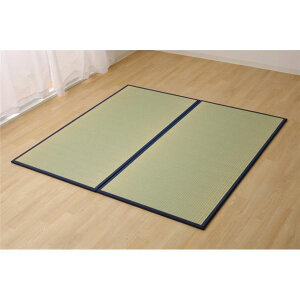 【送料無料】日本製 い草 置き畳/ユニット畳 【1畳 ネイビー 約82×164cm 2枚組】 軽量 抗菌 防臭 防滑 連結ジョイント付 〔リビング〕【代引不可】