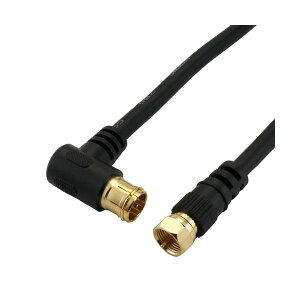 【送料無料】(まとめ)HORIC アンテナケーブル 5m ブラック F型差込式/ネジ式コネクタ L字/ストレートタイプ HAT50-044LSBK【×5セット】