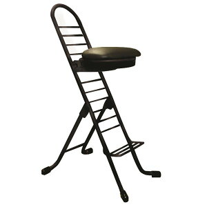 【送料無料】シンプル 折りたたみ椅子 【ブラック×ブラック】 幅420mm 日本製 スチールパイプ 『プロワークチェア ラウンド』【代引不可】