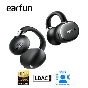 EarFun Clip 2 �C���[�J�t �C���z�� Bluetooth 6.0/ LDAC�ɑΉ�/Hi-Res�F�؎擾/ 12mm�a�`�^���R�[�e�B���O�U����/ �f���A�����C��H�\��/ 3D�I�[�f�B�I/ 4 MIC�N���A�Ȓʘb/ �ő�40���ԍĐ�/ ���C�����X�[�d
