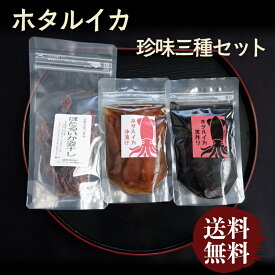 ホタルイカ珍味三種セット 沖漬け 黒造り 塩辛 送料無料 酒の肴 ご飯のお供 珍味 富山 ホタルイカ イカ ほたるいか いかお取り寄せ 五本水産 お取り寄せ グルメ 海の幸 酒のつまみ お茶漬け 朝食 海鮮 朝ごはん おつまみ 飲食店 グルメ 父の日