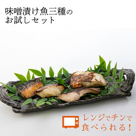 【おもてなしセレクション2025受賞】味噌漬け魚三種のお試しセット(サバ・カマス・白ガレイ)　3種×1セット 電子レンジ 調理 ご飯のお供 富山 詰め合わせ 切り身 セット お弁当 おかず 簡単調理 おつまみ ギフト お取り寄せ 贈り物 五本水産