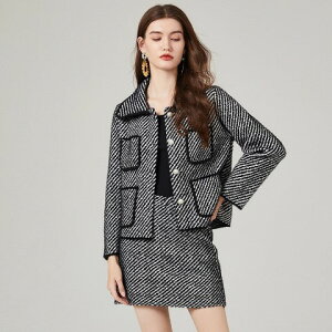 上下セット 2点セット 長袖ジャケット+ミニスカート かわいい セットアップ 【大きいサイズ レディース ニット 上下セット set スウェット スエット sweat ルームウェア ジャージ 秋冬 setup】