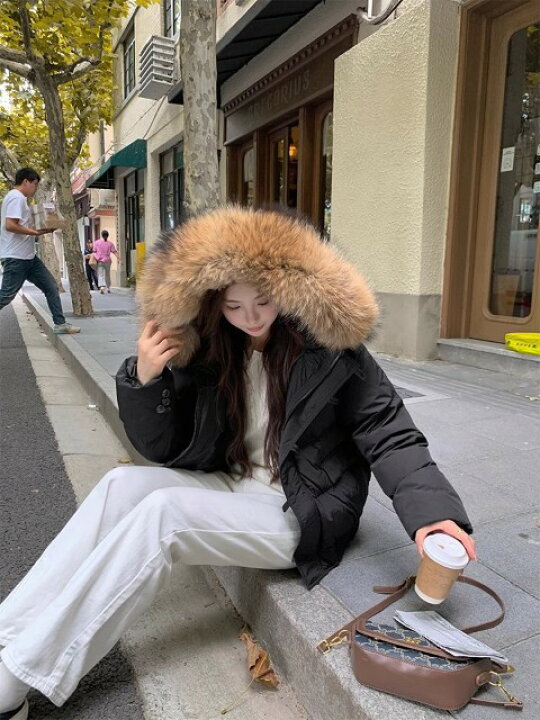 楽天市場】コート アウター フェイクダウン フード付き もこもこ 