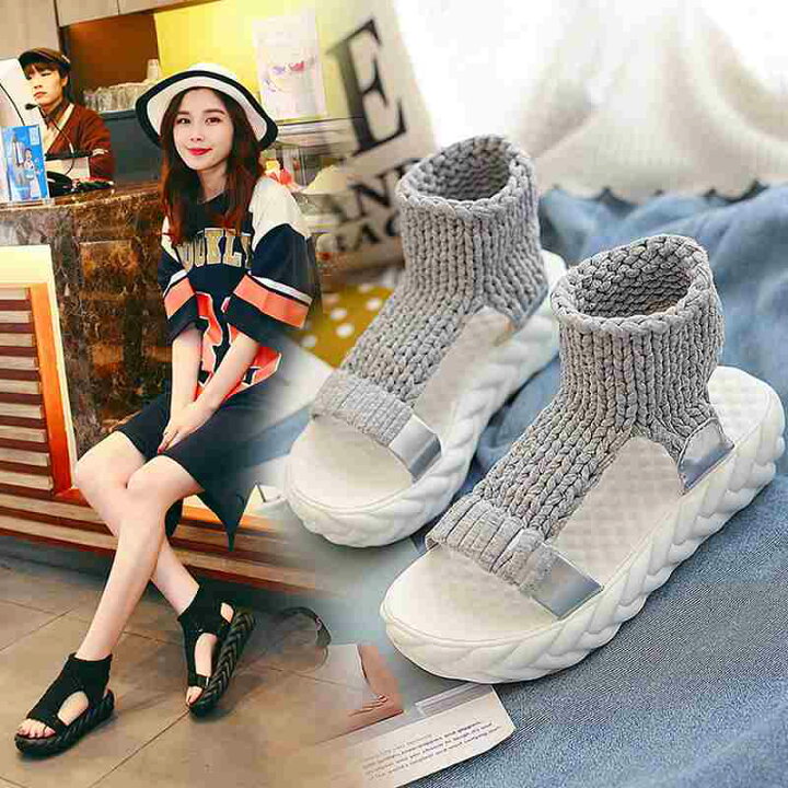 楽天市場 サンダル レディース 厚底 メッシュ スポーツサンダル ソックス 通気性 ニットサンダル 大きいサイズ レディース 歩きやすい オフィス ベランダ 秋冬 ミュール カジュアル Sandal Mule アーネストショップ