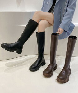 ロングブーツ 厚底ブーツ ニーハイブーツ【大きいサイズ レディース 雪道 サイドゴア ヒール ロング 美脚 エンジニアブーツ ブーティ 秋冬 boots】