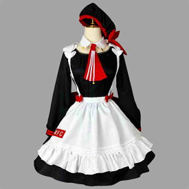 【送料無料】S～6L大きいサイズ アニメコスプレ メイド服 エプロン 大きめリボン 6set【大きいサイズ レディース 秋冬 コスプレ 衣装 コスチューム アニメ 制服 仮装 ハロウィン インスタ映え costume】